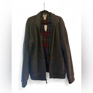 L.L. Bean Gray Jacket with Plaid Lining